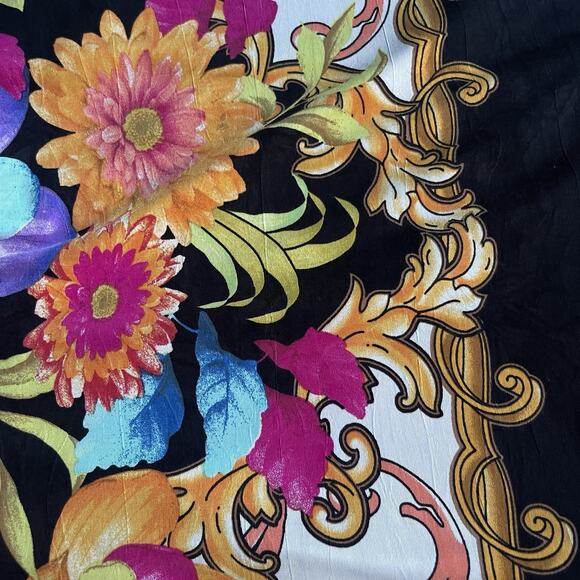 From the Heart Womens Blouse Large Trudy Colorful Floral Stretch Asymmetrical - Picture 3 of 11